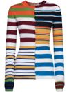 Marni Multicolor Stripe Wool Knit Sweater In White