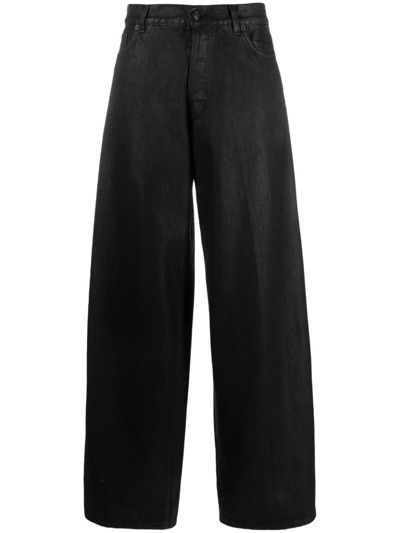 Haikure Wide-leg High-rise Trousers In Black