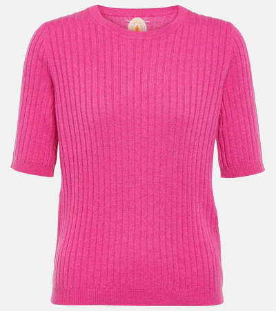 Jardin Des Orangers Ribbed-knit Cashmere Top In Pink
