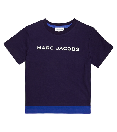 Marc Jacobs Kids' Logo Cotton Jersey T-shirt In Blue