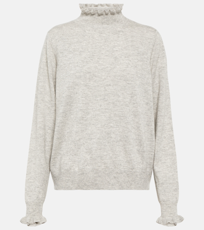 Jardin Des Orangers Ruffled Cashmere And Wool Sweater In Grey