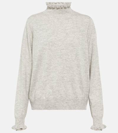 Jardin Des Orangers Ruffled Cashmere And Wool Jumper In Grey