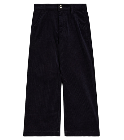 Chloé Kids' Corduroy Straight Pants In Blue