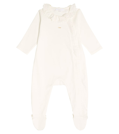 Chloé Baby Cotton Onesie And Comforter In White