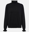 JARDIN DES ORANGERS RUFFLED CASHMERE AND WOOL SWEATER