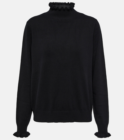 Jardin Des Orangers Ruffled Cashmere And Wool Sweater In Black