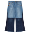 Chloé Paneled Wide-leg Jeans In Blue