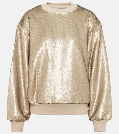 The Frankie Shop Metz Sequined Sweatshirt In Metallic