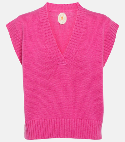 Jardin Des Orangers V-neck Cashmere Sweater Vest In Pink