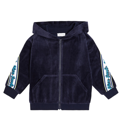 Marc Jacobs Kids' Logo-print Zip-up Hoodie In Blue