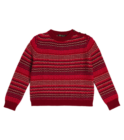 Loro Piana Kids' Girocollo Jacquard Cashmere Sweater In Multicoloured