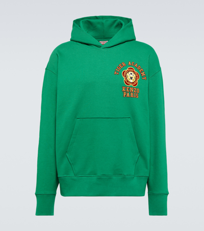 Kenzo Printed Cotton Hoodie In Green