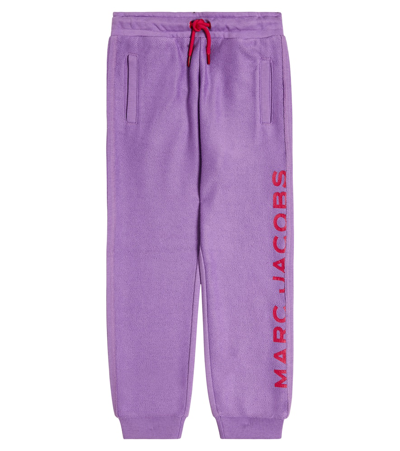 Marc Jacobs Kids' Logo棉质混纺运动裤 In Violet