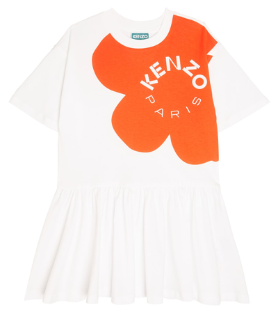 Kenzo Kids' Printed Cotton Dress In Multicoloured