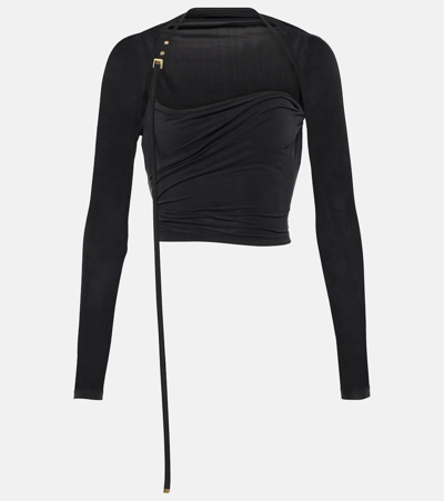 Jacquemus Peplo Draped Cut-out Top In Black