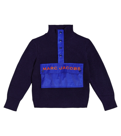Marc Jacobs Kids' Ribbed-knit Jumper In Blue