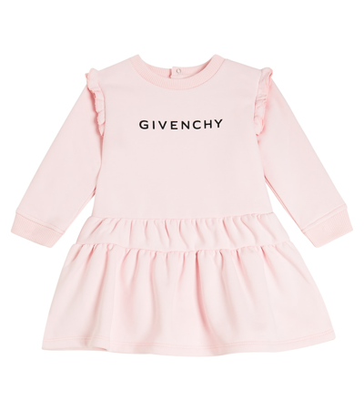 Givenchy Babies' Logo-print Long-sleeve Dress In Pink