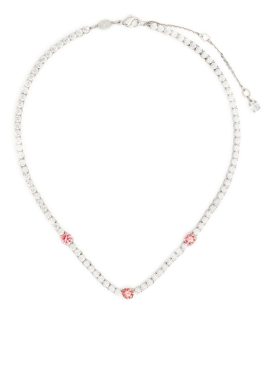 Swarovski Matrix Tennis Necklace In Silver