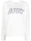 Autry Logo-embroidered Cotton T-shirt In White