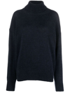 Alysi Mohair Wool Turtleneck Sweater In Blue