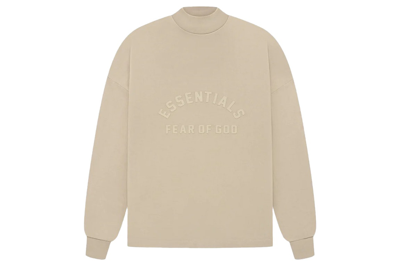 Pre-owned Fear Of God Essentials Ls Tee Dusty Beige