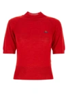 Vivienne Westwood Orb Bea Short Sleeve Turtleneck Knit In Red