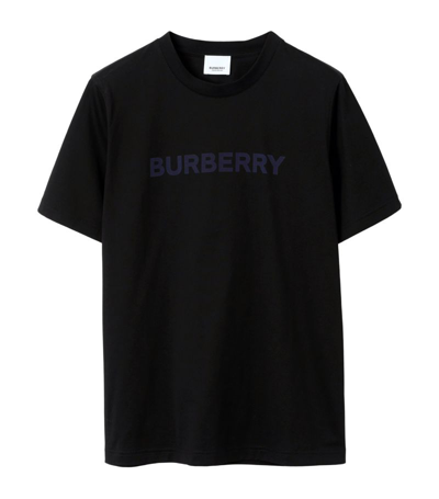 Burberry Logo Print Cotton T-shirt In Black