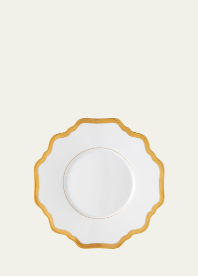 Anna Weatherley Antique White With Gold Saucer In White/gold