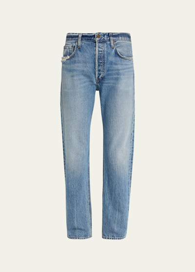 Agolde Parker Vintage Low Slung Straight Crop Jeans In Blue
