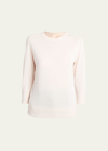 Loro Piana Girocollo Manica Neo Piuma Cashmere Sweater In 30ax Almond Bloss