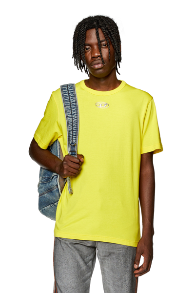 Diesel T-shirt With Injection Moulded Logo In Yellow