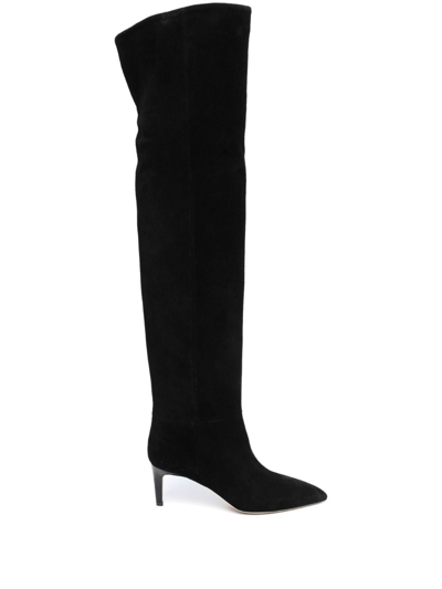 Paris Texas Pointed-toe 60mm Leather Boots In Black