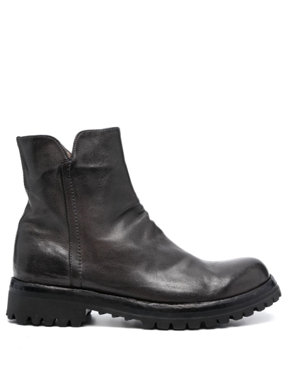 Officine Creative Loraine Zip-up Leather Boots In Grey