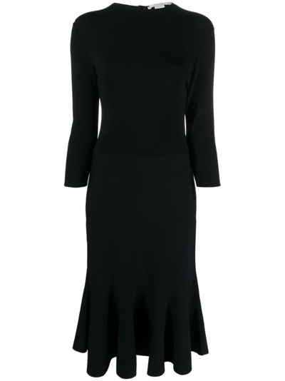 Stella Mccartney Mockneck Midi Dress In Black