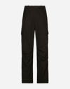 DOLCE & GABBANA COTTON CARGO PANTS WITH BRAND PLATE