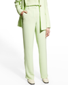 Lafayette 148 Finesse Crepe Gates Full-leg Pant In Mint