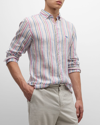 Rodd & Gunn Gimmerburn Stripe Linen Button-up Shirt In Snow