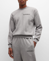 Aries Men's Mini Problemo Crewneck Cotton Sweatshirt In Grey Marble