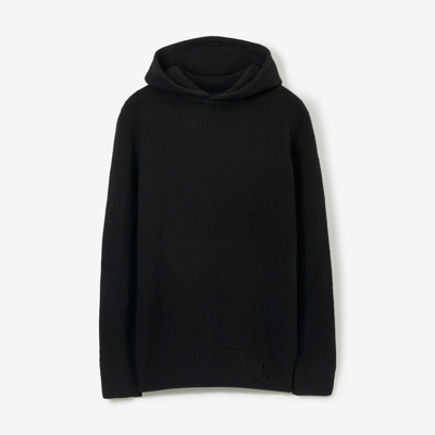 Burberry Ekd Wool Cashmere Hoodie In Black