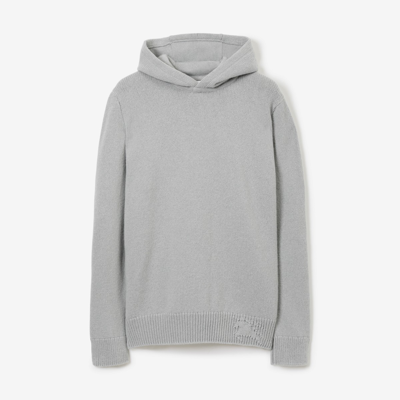 Burberry Ekd Wool Cashmere Hoodie In Pale Grey