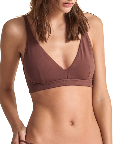 Skin + Net Sustain Gracelynne Stretch Organic Pima Cotton-jersey Soft-cup Bra In Black