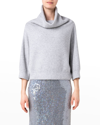 Akris Rib Oversize Cowl Neck Cashmere Sweater In Light Melange