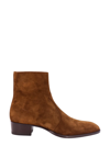 Saint Laurent Men's Wyatt 40 Suede Zip Ankle Boots In Brown