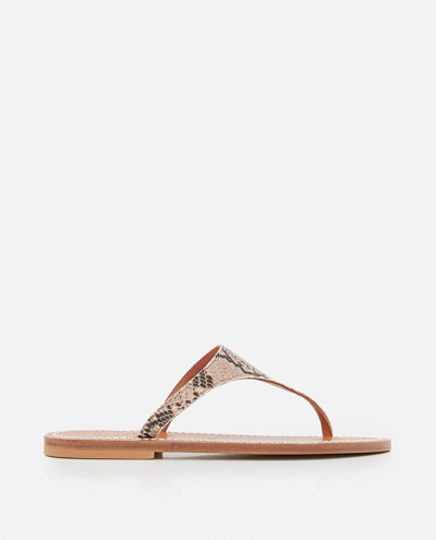 Kjacques Pegase Leather Sandals In Brown