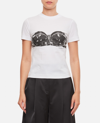 Alexander Mcqueen Bustier-print Crewneck T-shirt In White