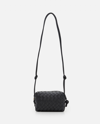 Bottega Veneta Mini Loop Leather Shoulder Bag In Black