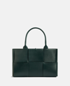 Bottega Veneta Arco Small Intrecciato-leather Tote Bag In Black  