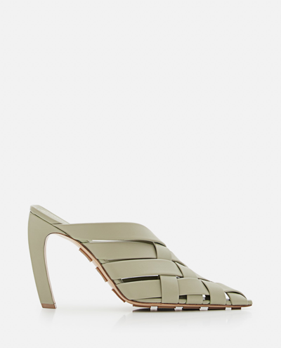 Bottega Veneta Khaki Alfie Mules In 3025 Travertine