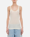 Bottega Veneta Slim Fit Light Cotton Tank Top In White