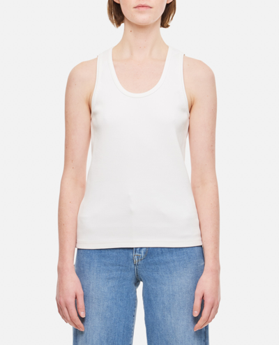 Bottega Veneta Womens Chalk Scoop-neck Stretch-cotton Tank Top In White